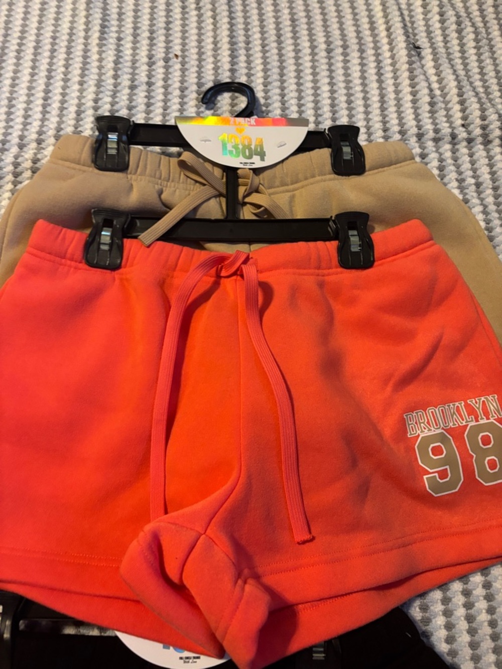 Kids Casual Red Drawstring Shorts with Brooklyn 98 Graphic